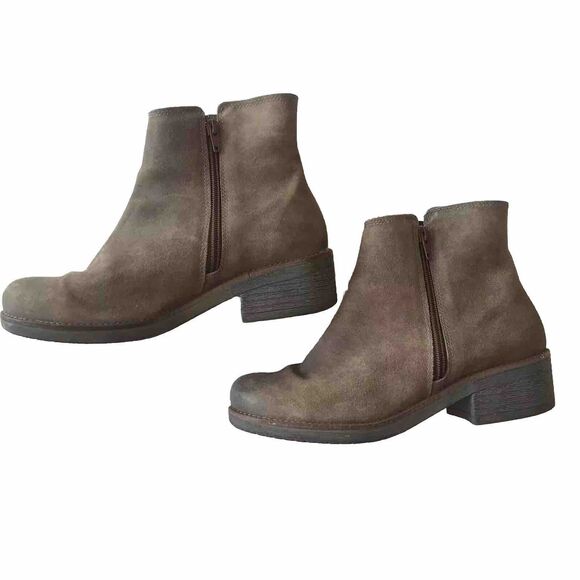 Naot Wander Leather Ankle Double Zip Brushed Suede Bootie Boho Chic EU39 L8 US - Picture 7 of 11